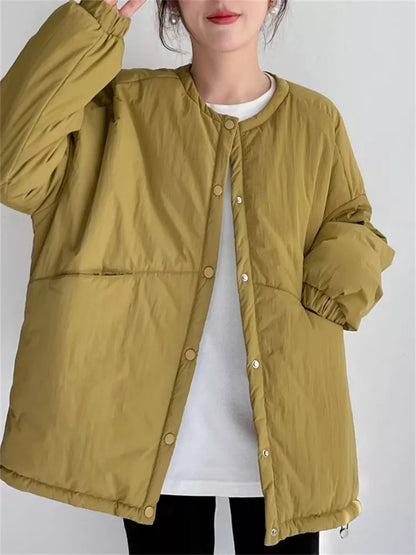 Senfgelbe, weiche und leichte Steppjacke für Damen