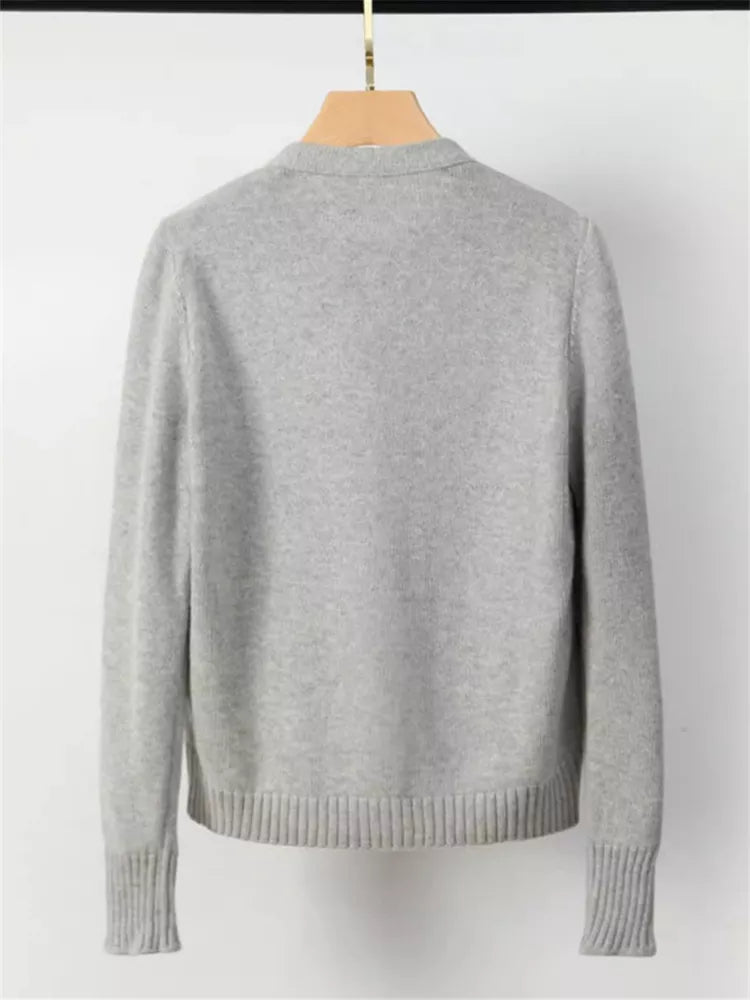 Women's French Chic Beige Knit Spliced Puffer Jacket