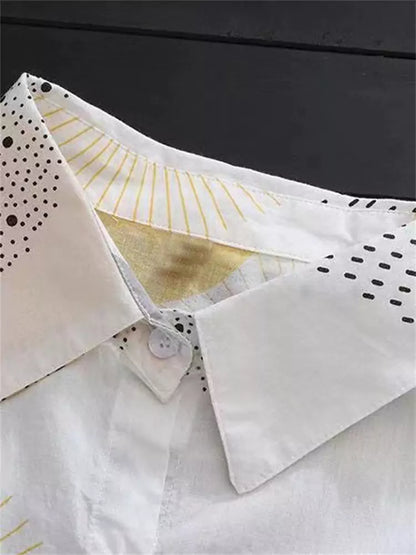 Leichte, bedruckte Bluse in Übergröße mit einzigartigem Design und mittlerer Länge für Damen