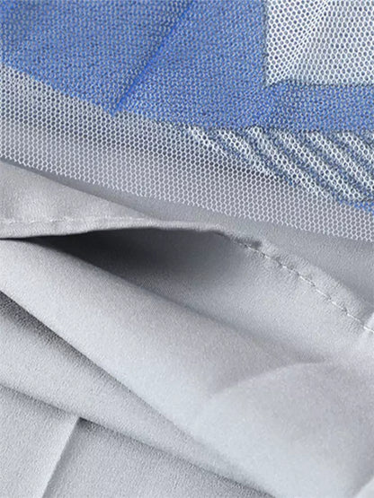 Tüll-Midirock mit Tinten-gefärbtem Muster für Damen