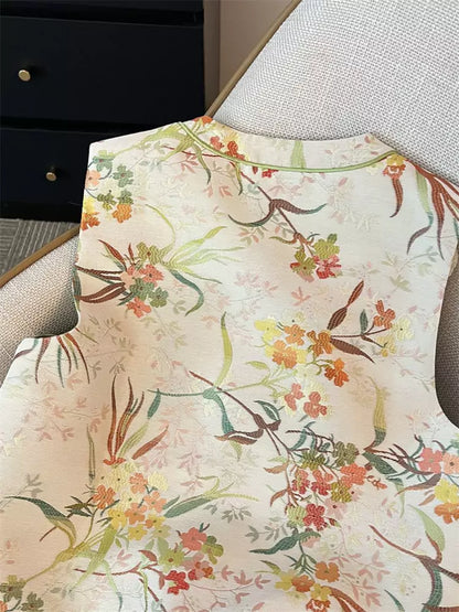 Trendige, floral bestickte Weste für Damen – Elegante neue Frühlingsweste im chinesischen Stil