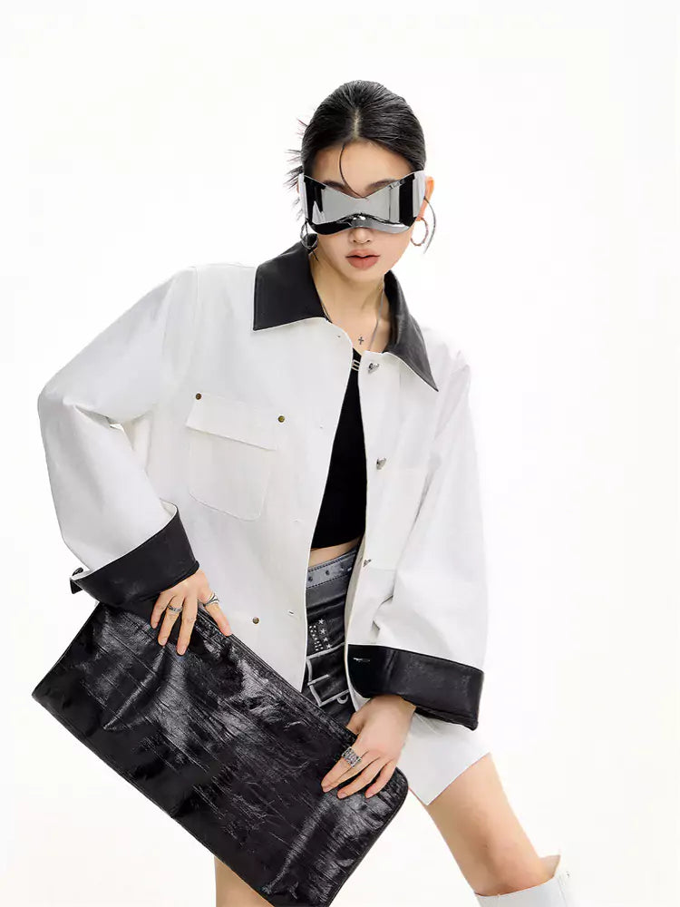 American Style Khaki Short Trench Jacket for Women