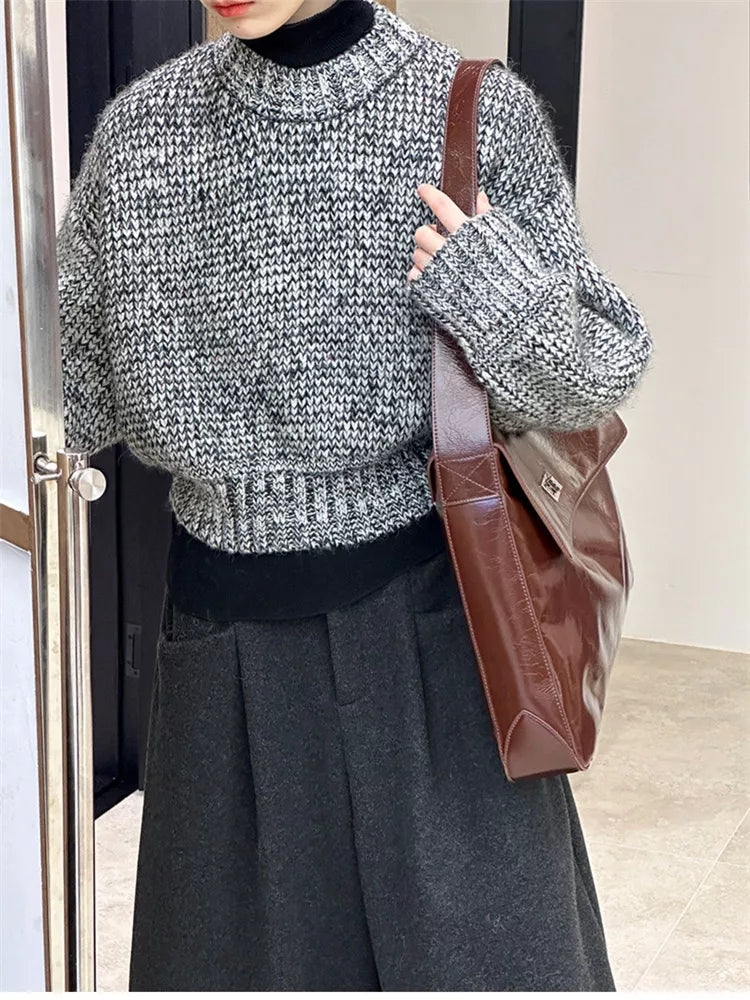 Textured Waist-Fit Short Knit Cardigan for Women