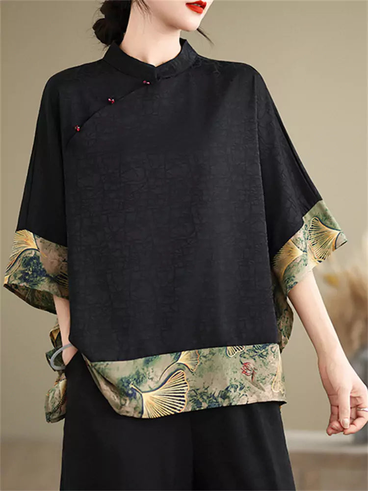 Fashionable Plus Size Xiangyun Silk Blouse for Women