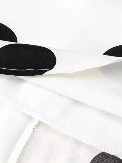 Eleganter, hochtaillierter Chiffon-Midirock mit Polka-Dots für Damen