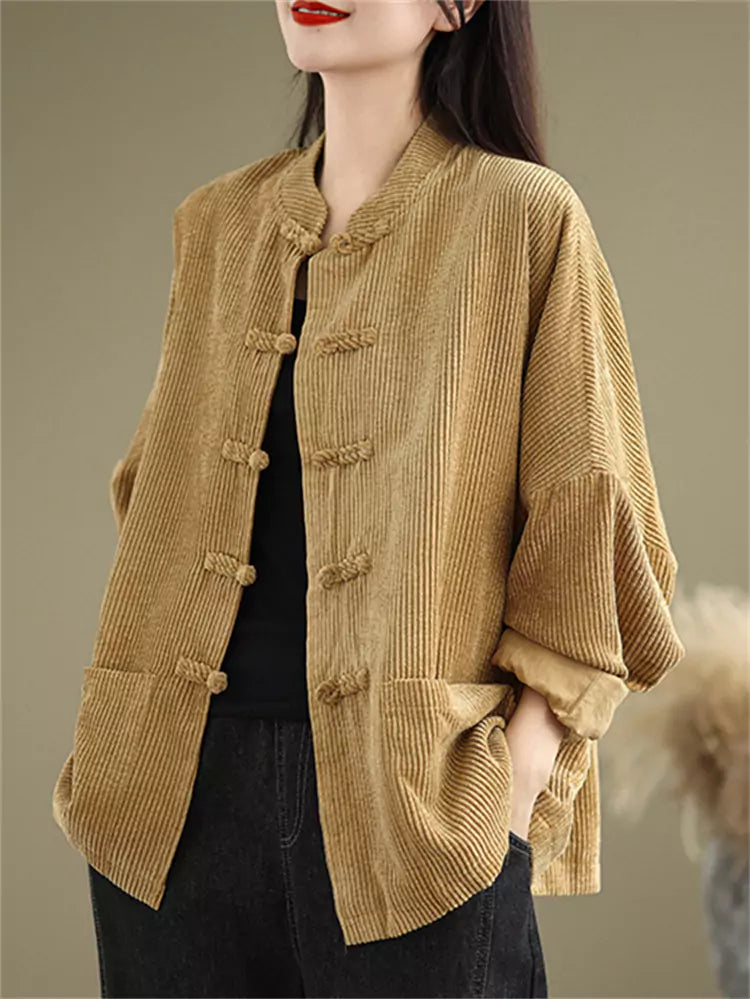 Corduroy Vintage Long Sleeve Jacket for Women