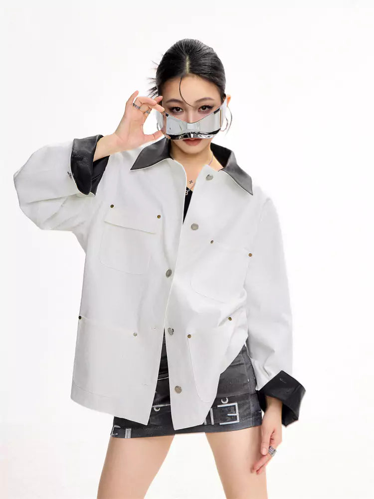 American Style Khaki Short Trench Jacket for Women