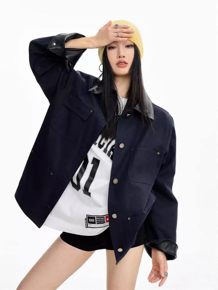 American Style Khaki Short Trench Jacket for Women