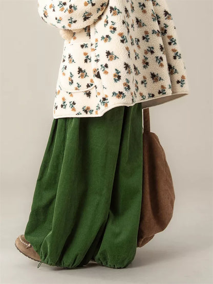 Women's Vintage Apricot Floral Faux Sherpa Button Down Cardigan Coat