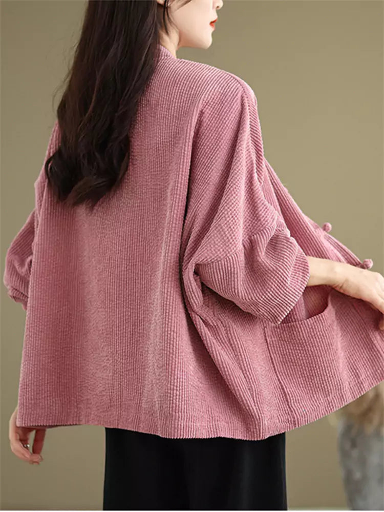 Corduroy Vintage Long Sleeve Jacket for Women