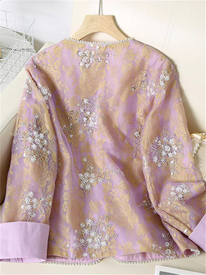 Modische, aufwendig bestickte Jacke im neuen chinesischen Stil für Damen