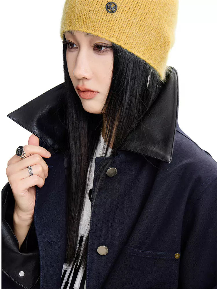 American Style Khaki Short Trench Jacket for Women