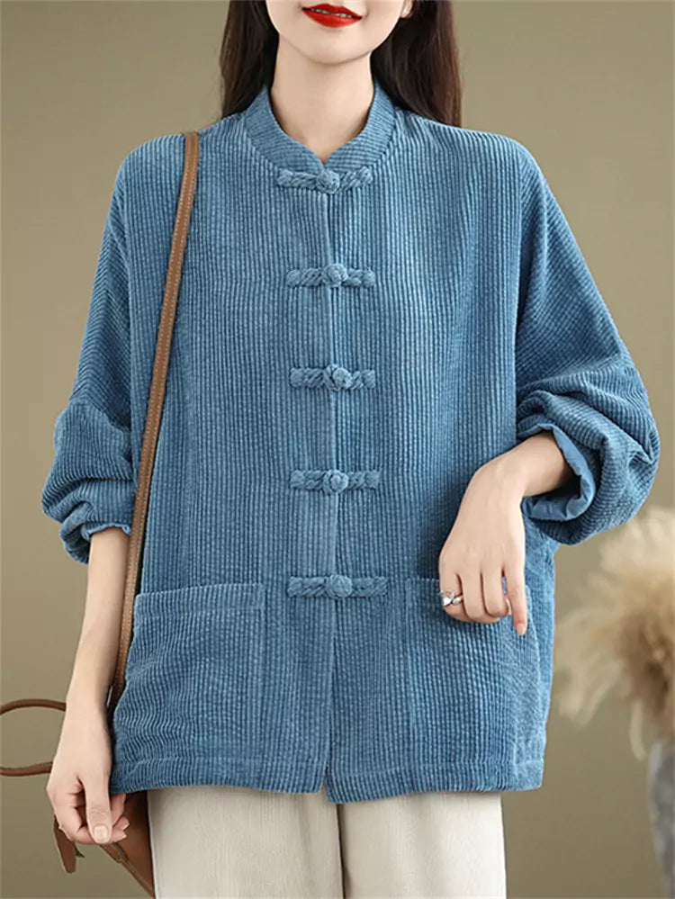Corduroy Vintage Long Sleeve Jacket for Women