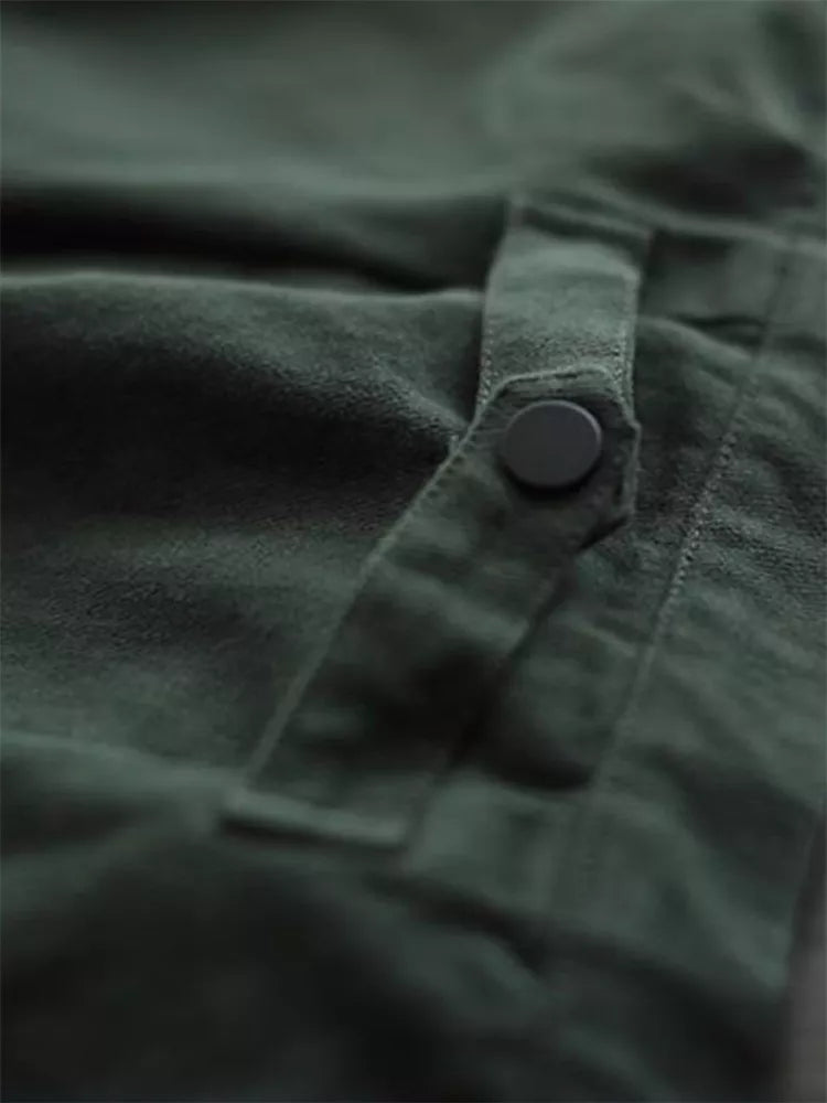 Chaqueta camisera elegante de talla grande con cuello y bolsillos grandes