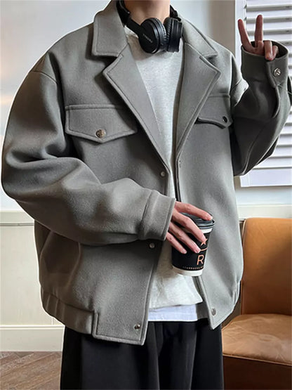 Chaqueta corta elegante de otoño de estilo británico para hombre