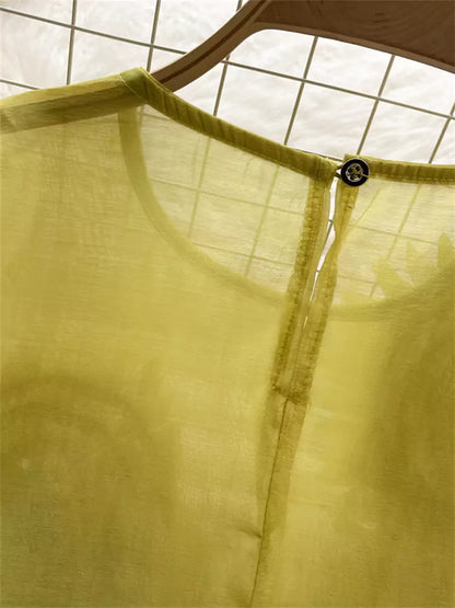 Französische 3D-Blumenbluse mit Puffärmeln und schmaler Passform für Damen