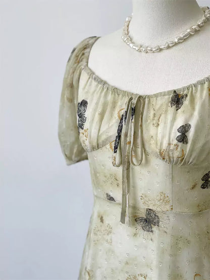 Elegantes Midikleid mit Vintage-Print, schmal geschnitten