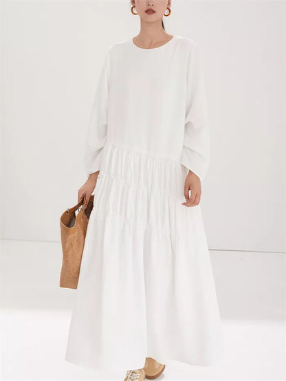 Women's Burgundy Crinkled Texture Maxi Dress