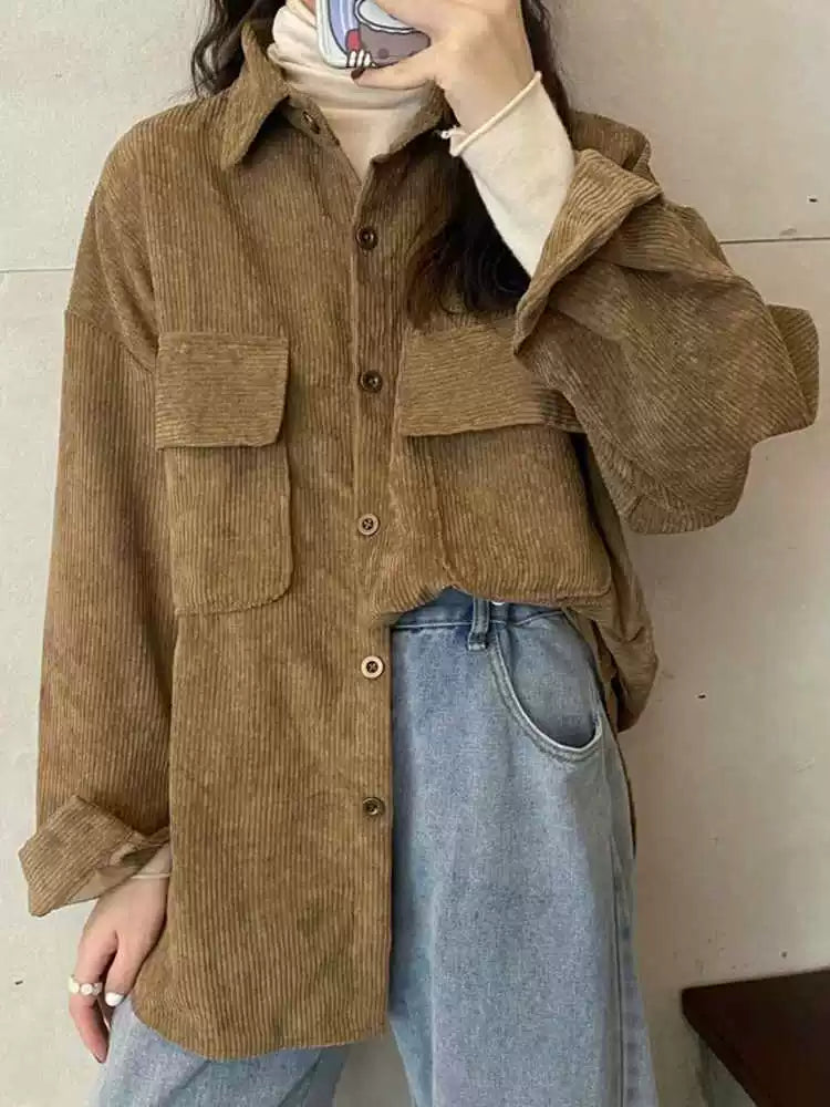 Relaxed Corduroy Jacket with Patch Pockets