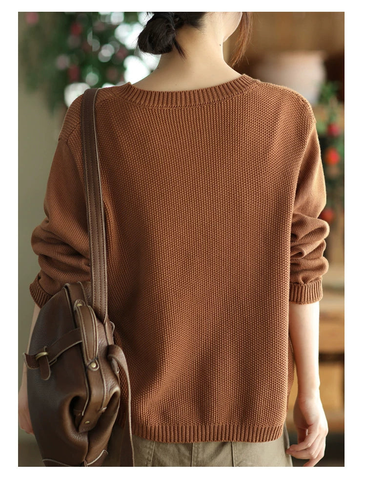 Cotton-Blend Knit Cardigan with V-Neck & Chest Pocket