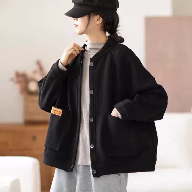 100% Cotton Oversized Brushed-Lined Jacket