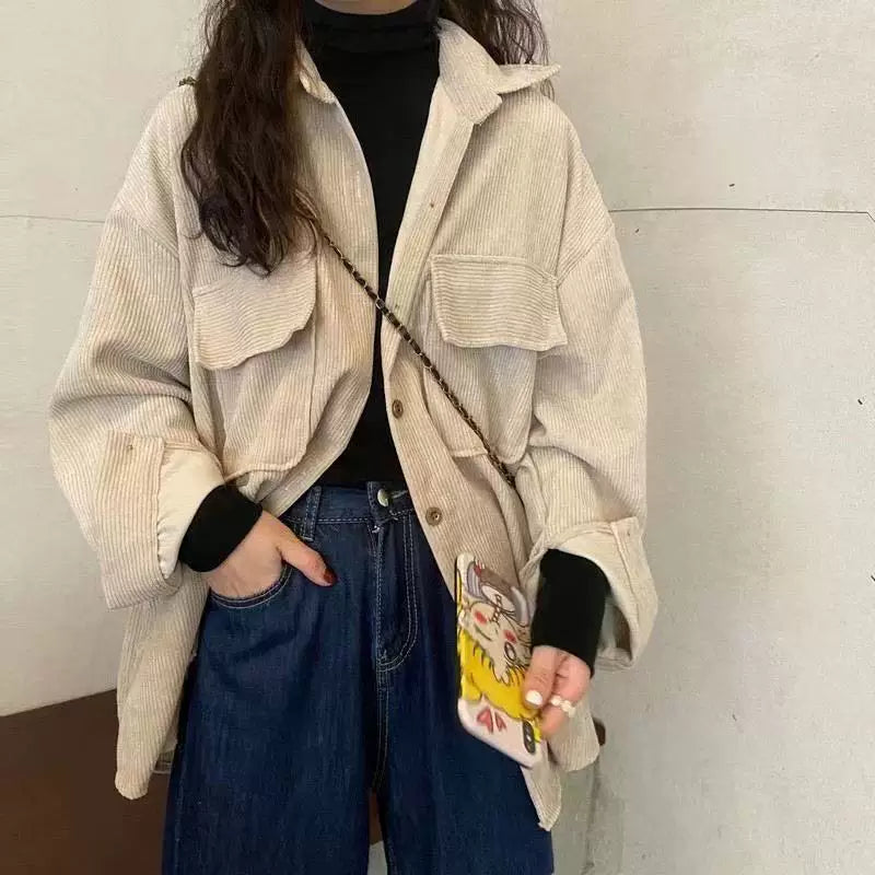 Relaxed Corduroy Jacket with Patch Pockets