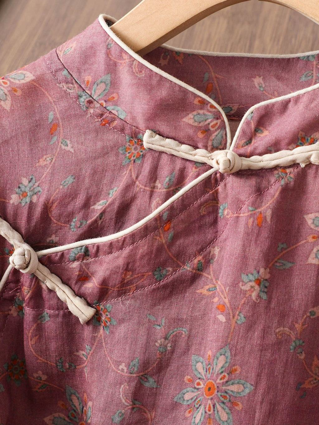 Floral Print Cotton Linen Half Sleeve Shirt