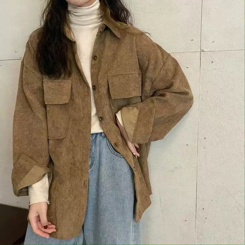 Relaxed Corduroy Jacket with Patch Pockets