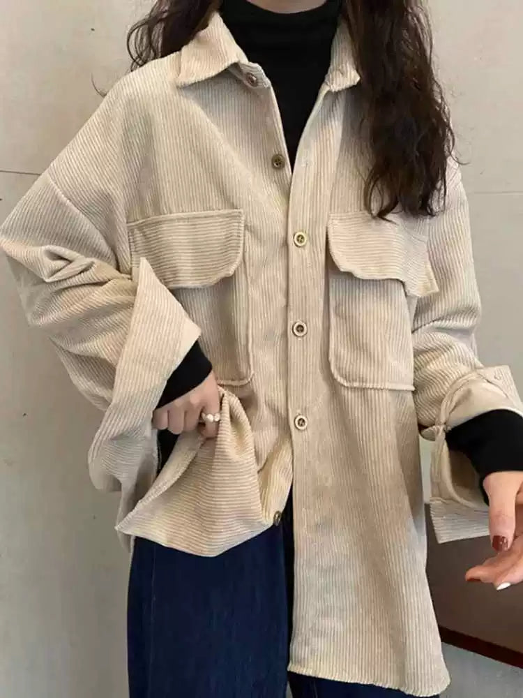 Relaxed Corduroy Jacket with Patch Pockets