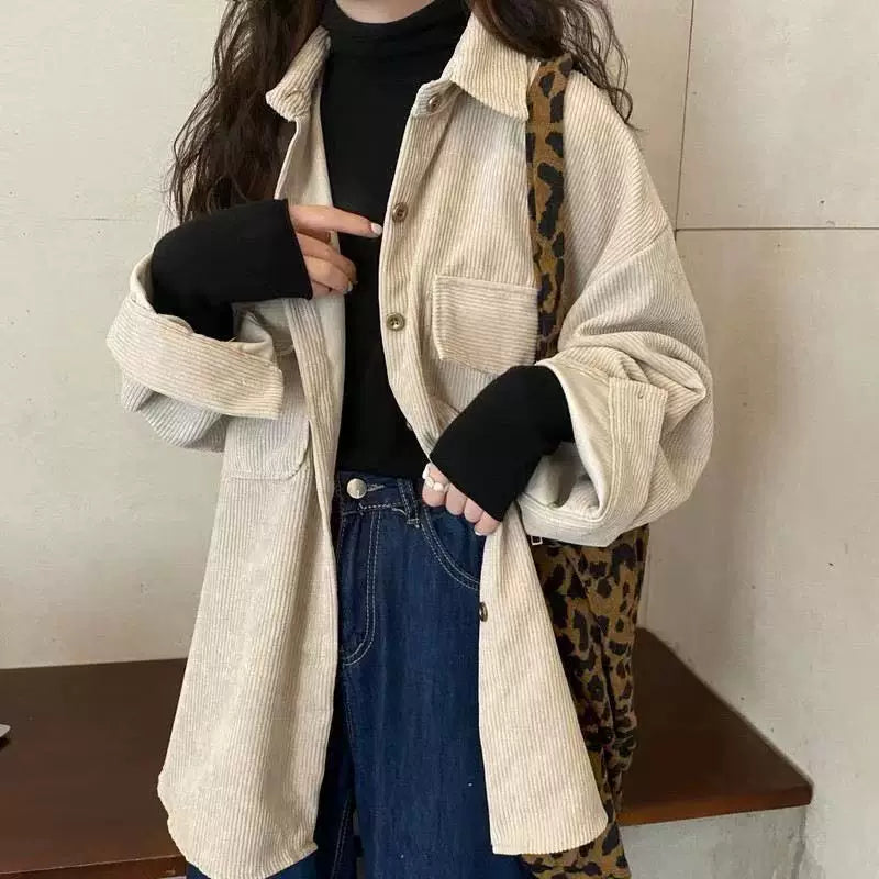 Relaxed Corduroy Jacket with Patch Pockets