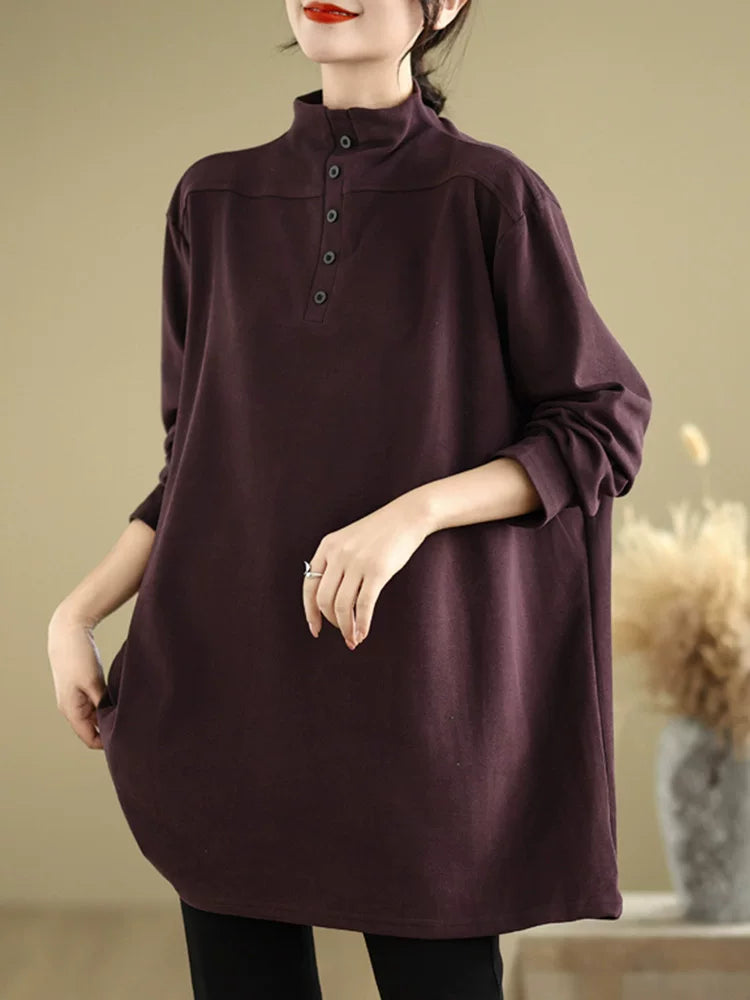 Relaxed Stand Collar Tunic