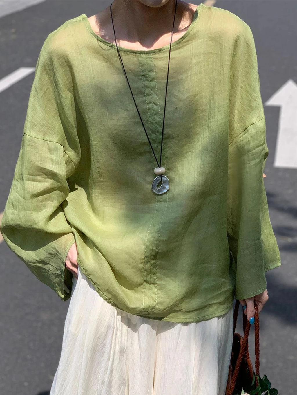 100苎麻长袖衬衫女2026年夏季新款法式高级感防晒衫罩衫气质上衣