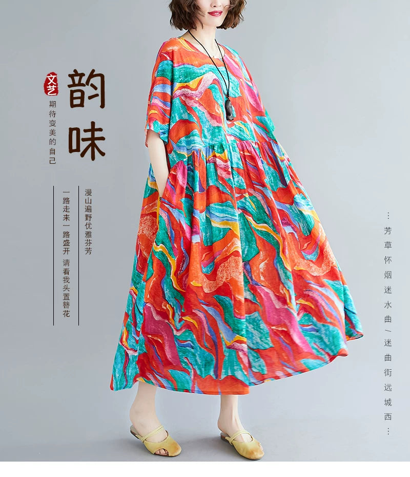 Relaxed Fit Red Midi Dress – Modest & Comfortable
