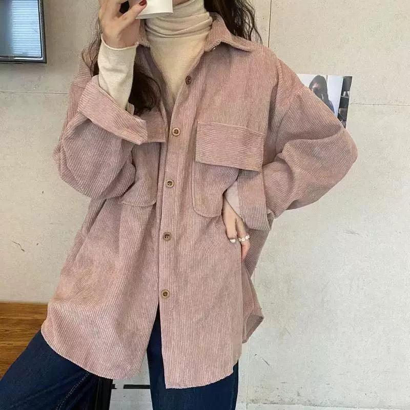 Relaxed Corduroy Jacket with Patch Pockets