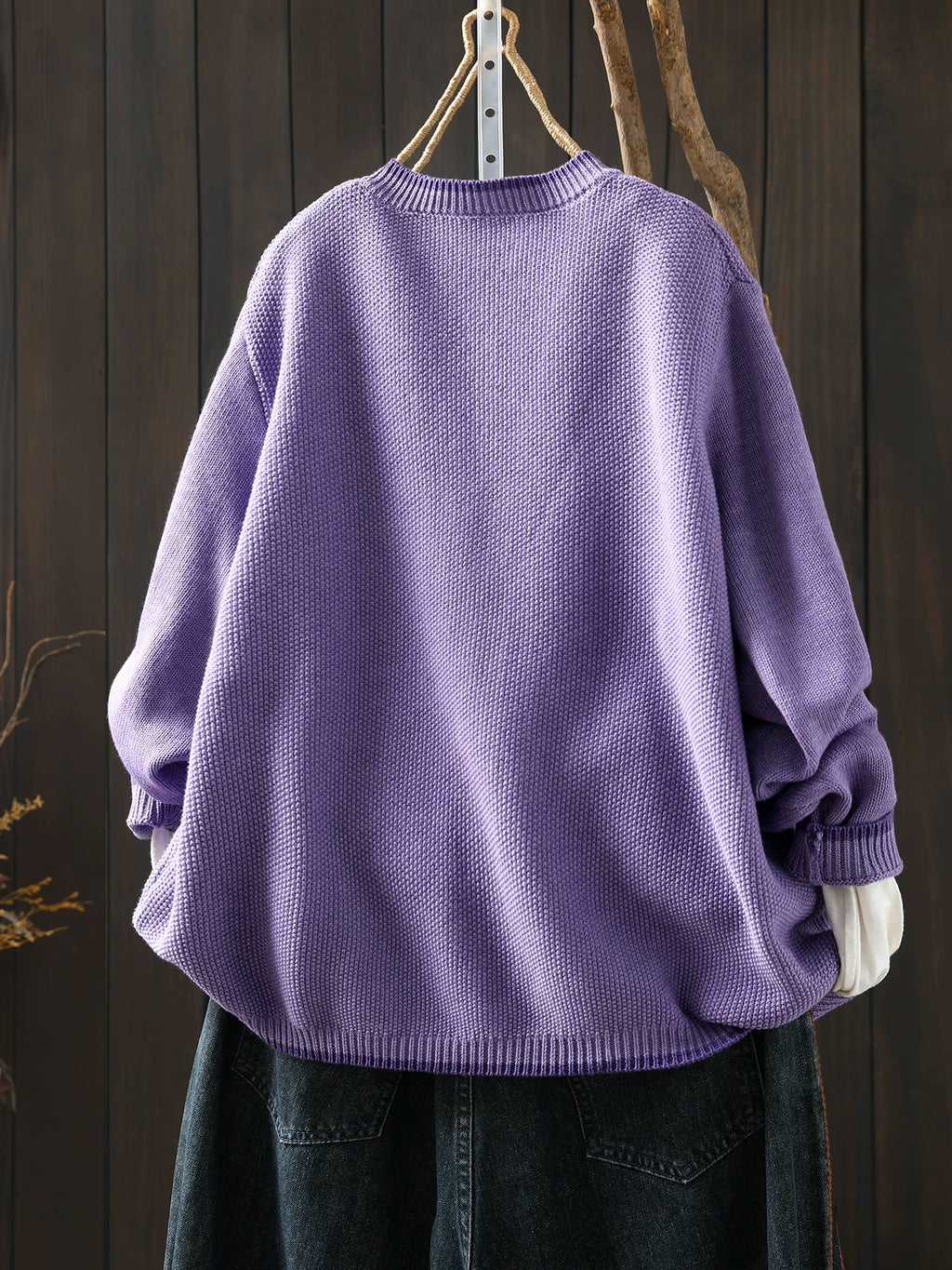 Waffle-Textured Knit Cardigan with Lace Pocket