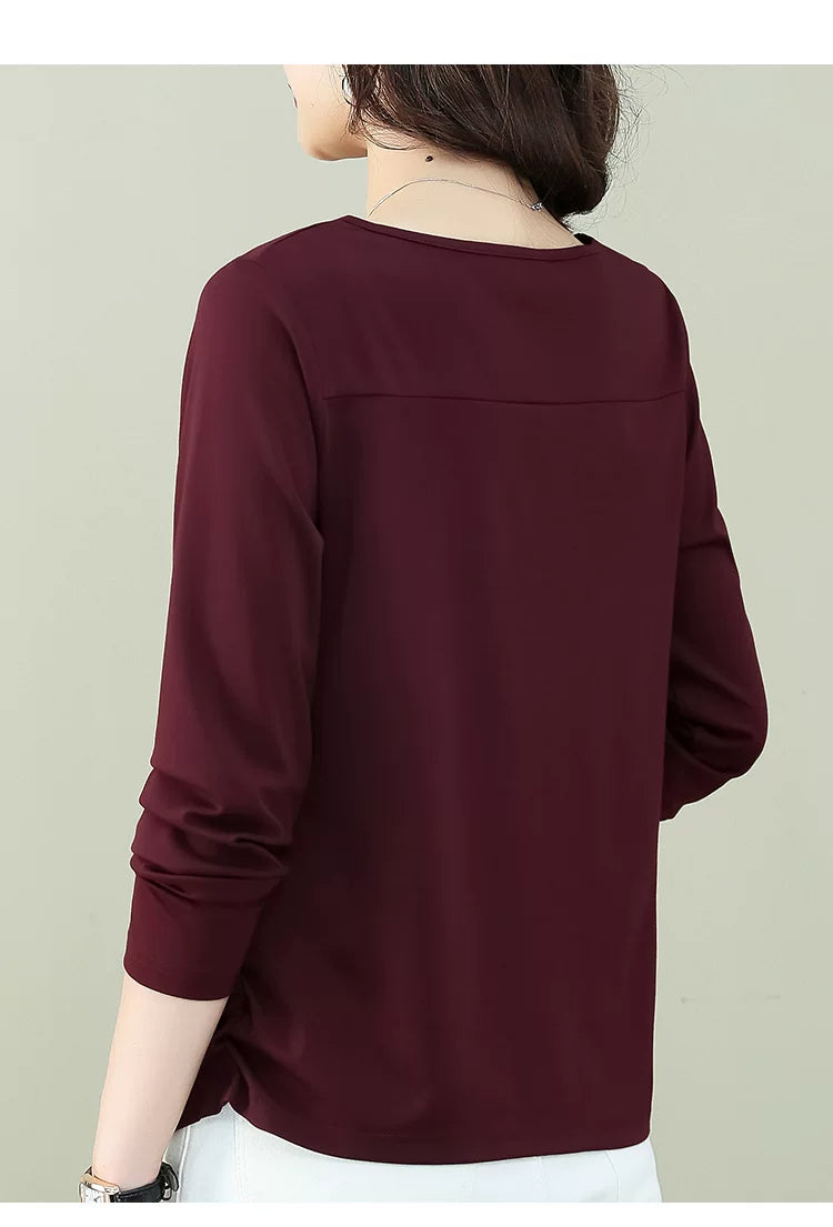 Modal-Blend Top with Asymmetrical Seam & Side Buttons