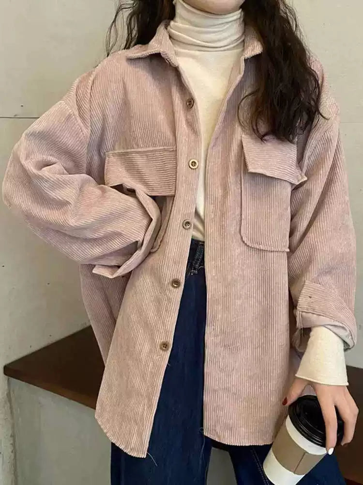 Relaxed Corduroy Jacket with Patch Pockets
