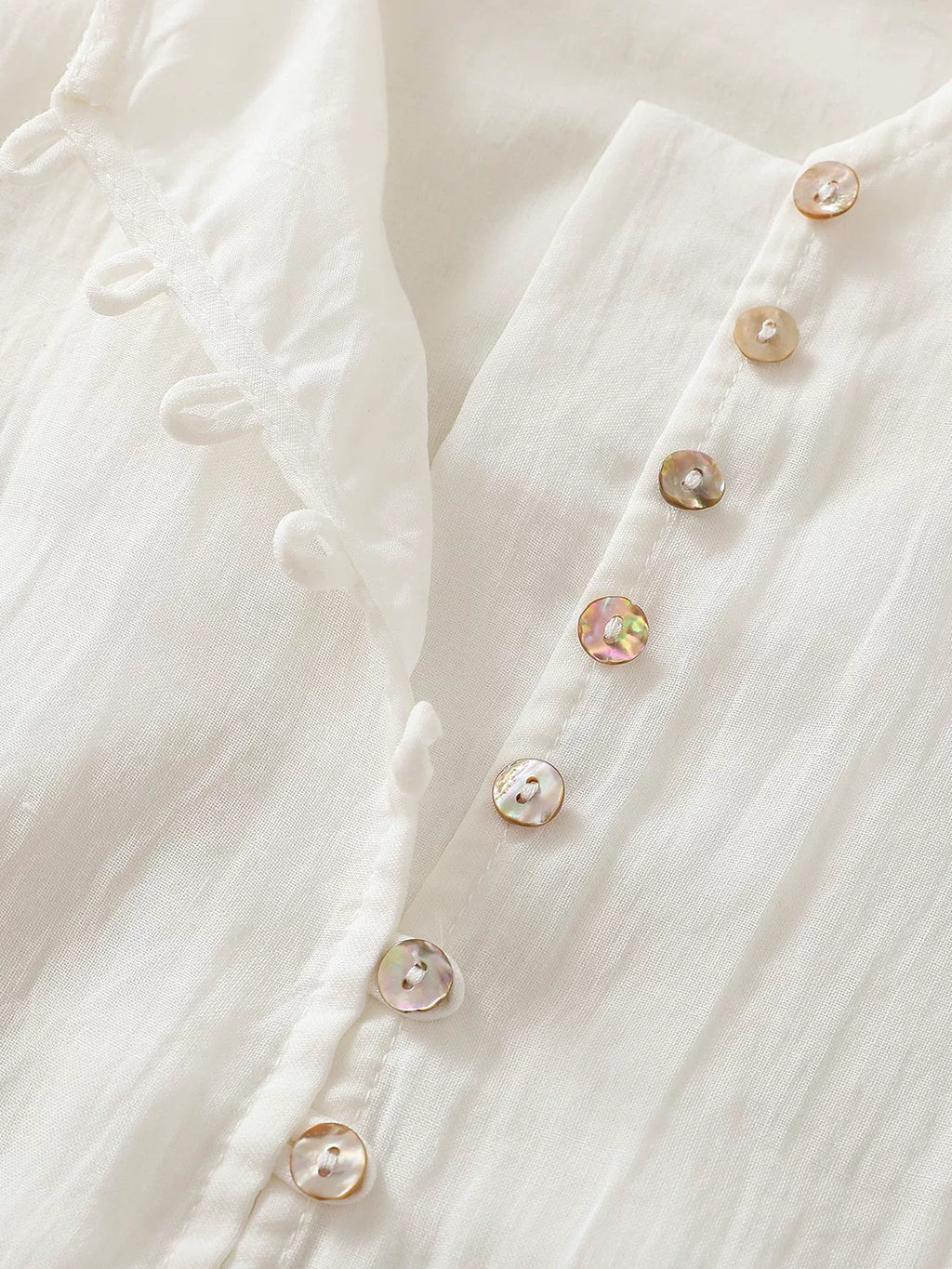 Embroidered Three Quarter Sleeve V-Neck Blouse