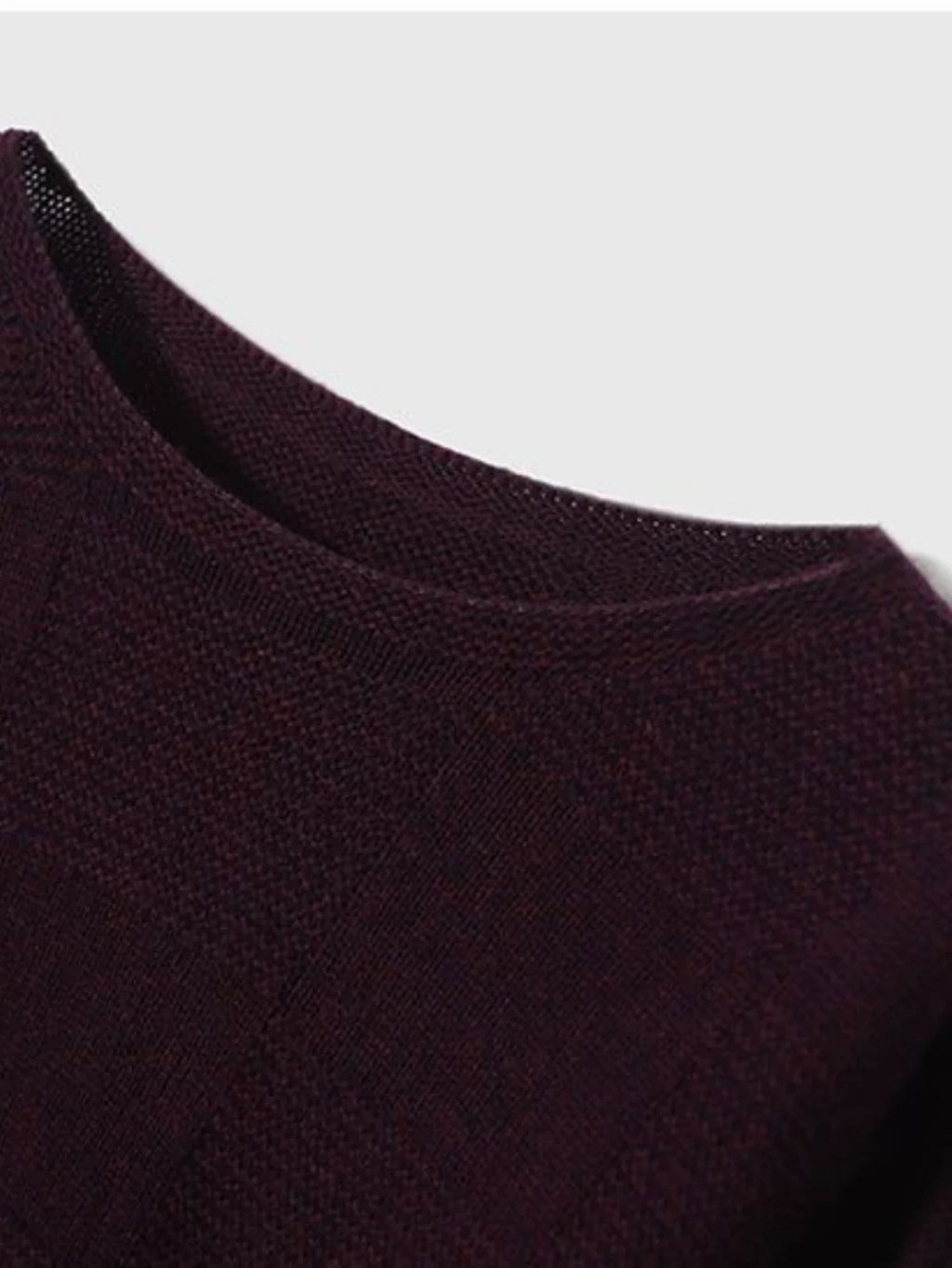 Relaxed Checkerboard Knit Top in Deep Purple