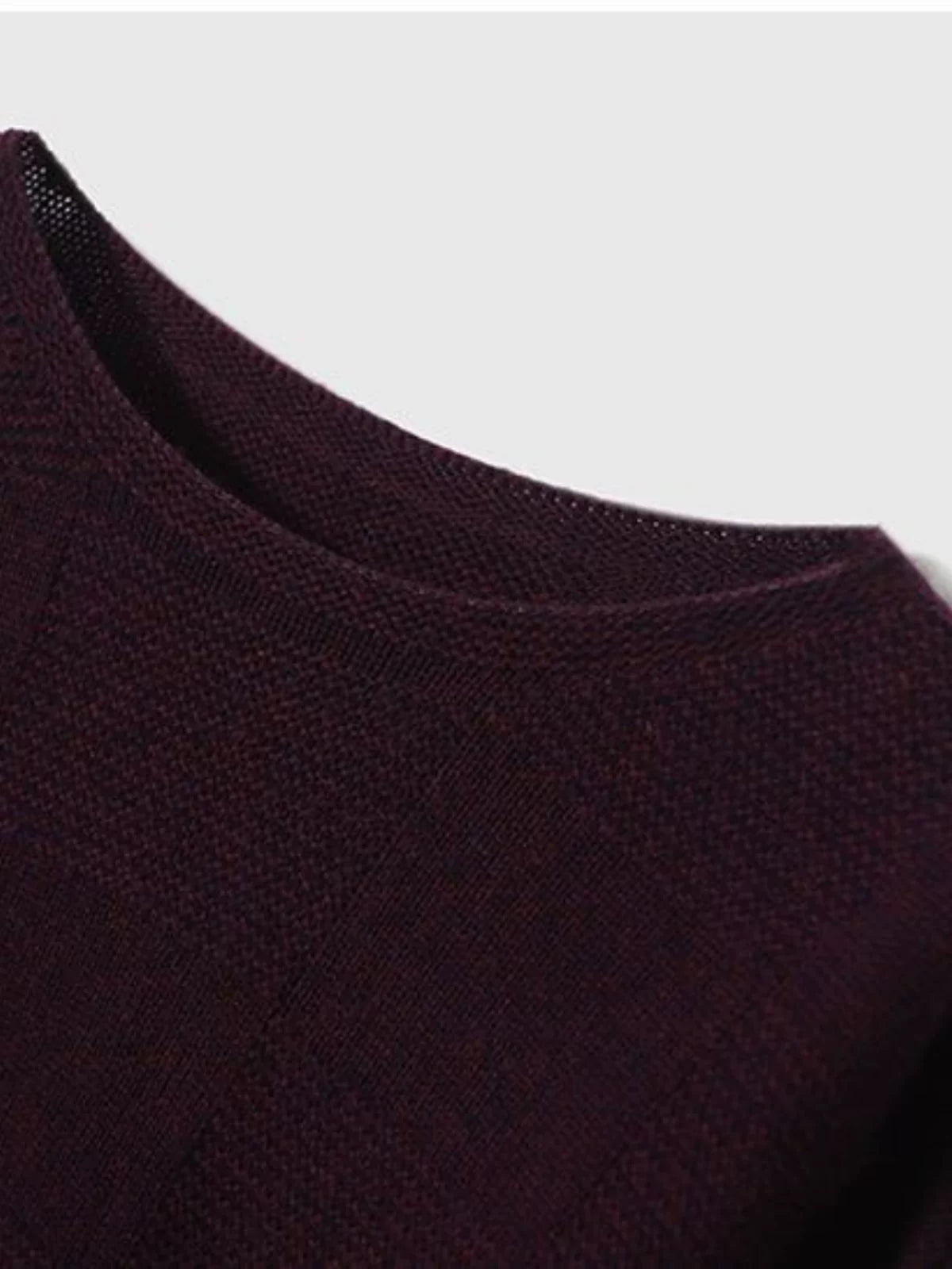 Relaxed Checkerboard Knit Top in Deep Purple