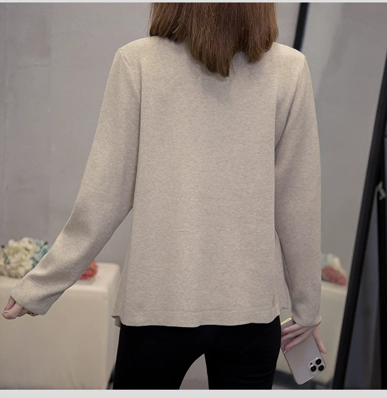 V-Neck Knit Top with Twisted Knot Detail