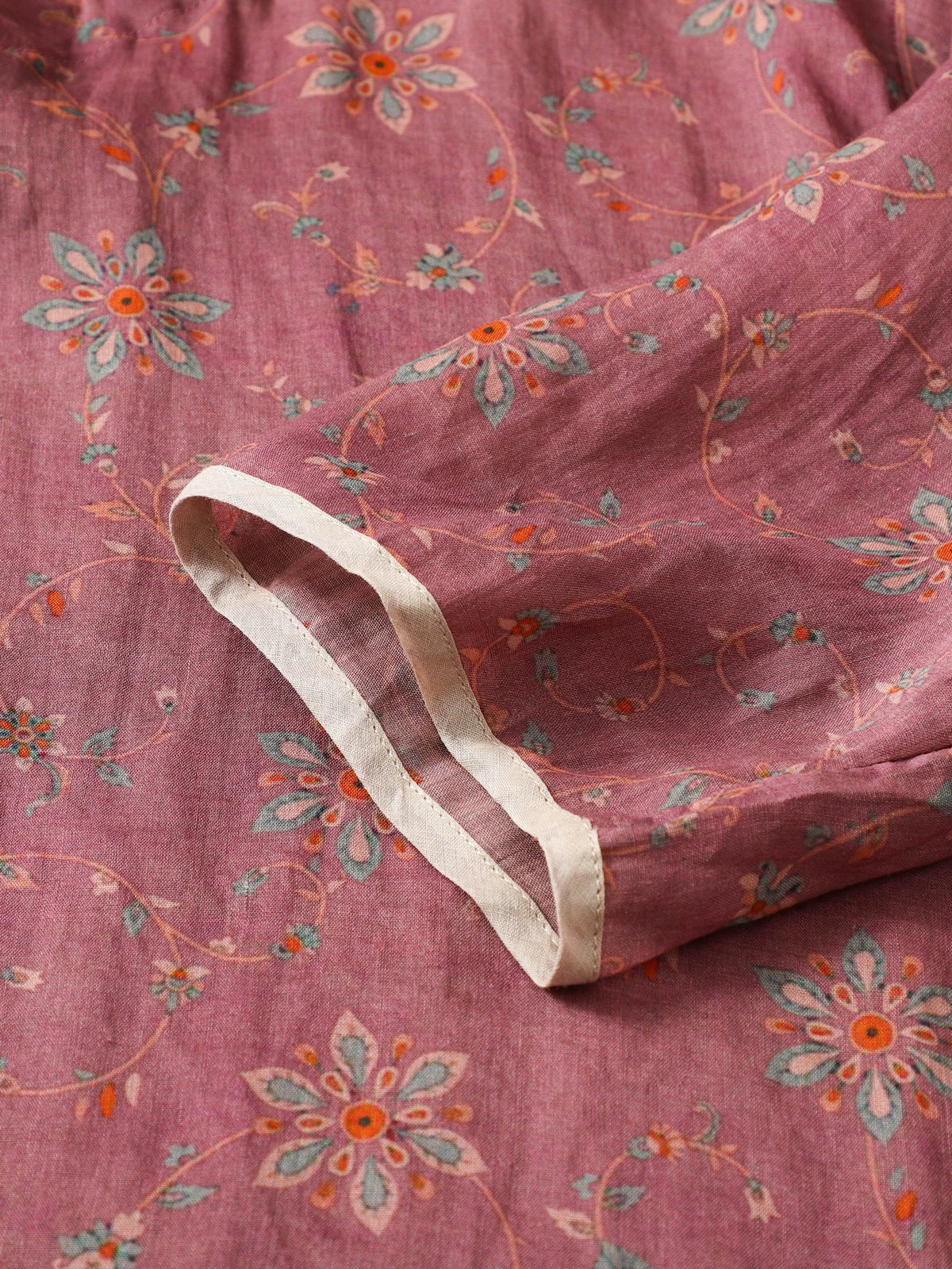 Floral Print Cotton Linen Half Sleeve Shirt