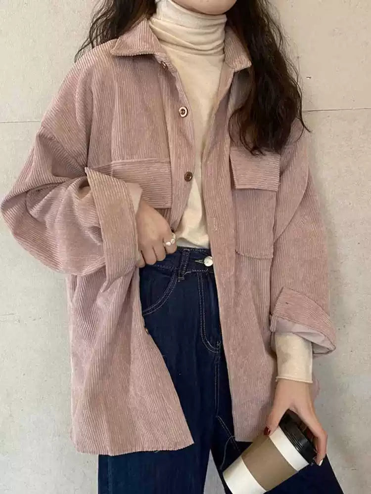 Relaxed Corduroy Jacket with Patch Pockets