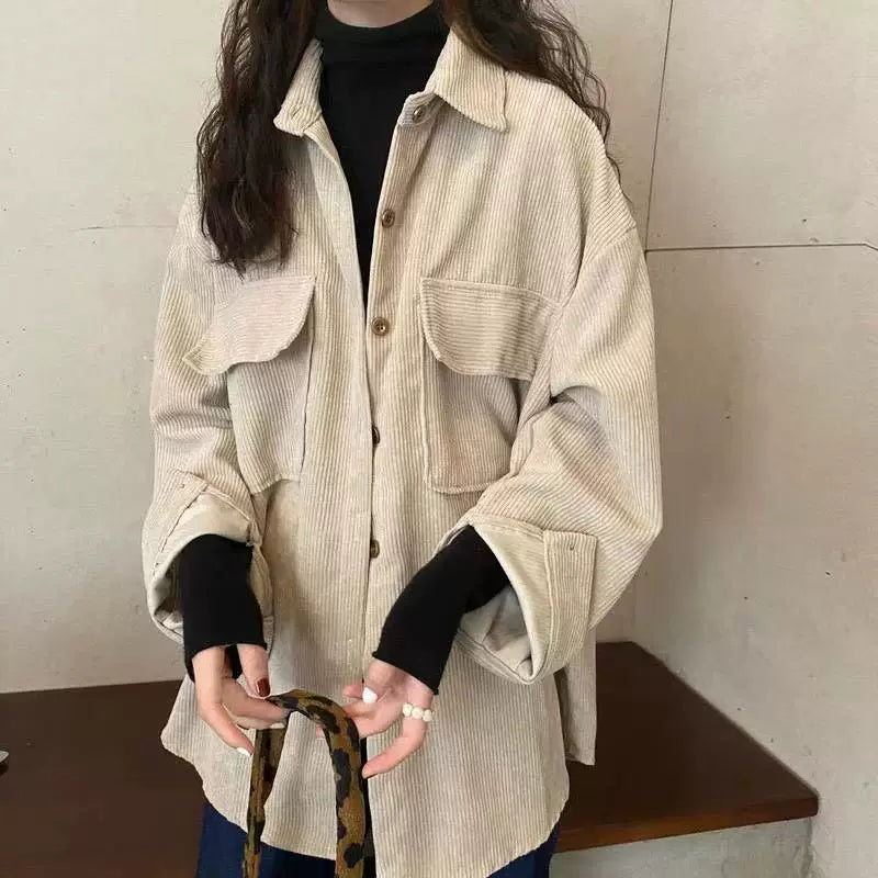 Relaxed Corduroy Jacket with Patch Pockets