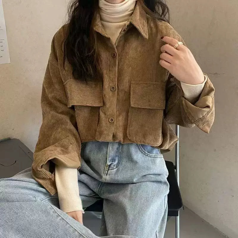 Relaxed Corduroy Jacket with Patch Pockets