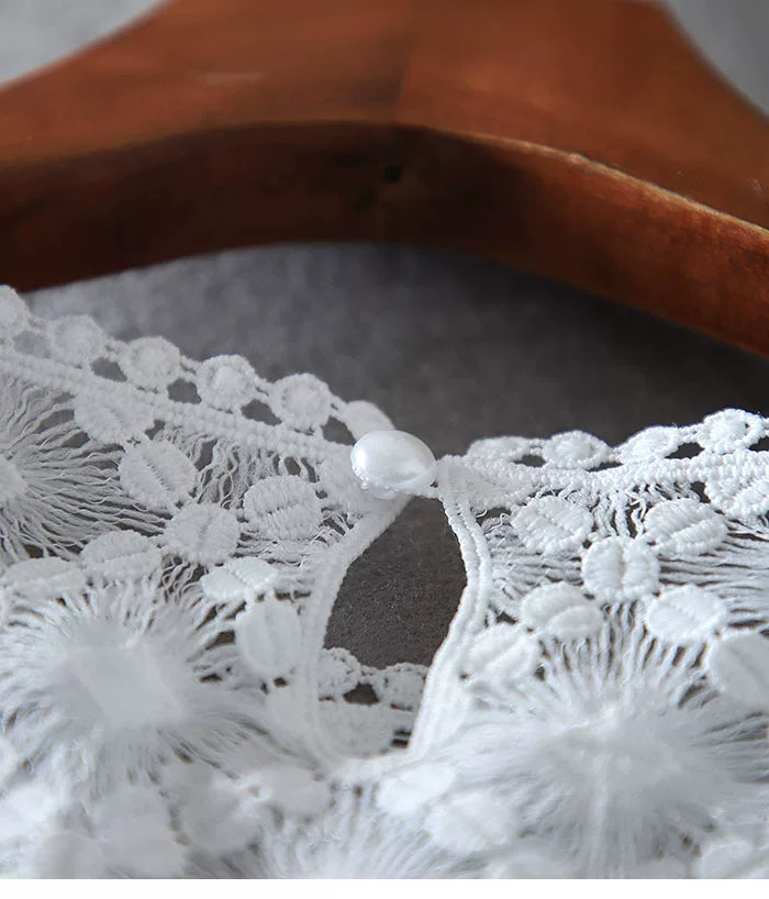 100% Cotton Top with Eyelet Embroidery & Lace Trim
