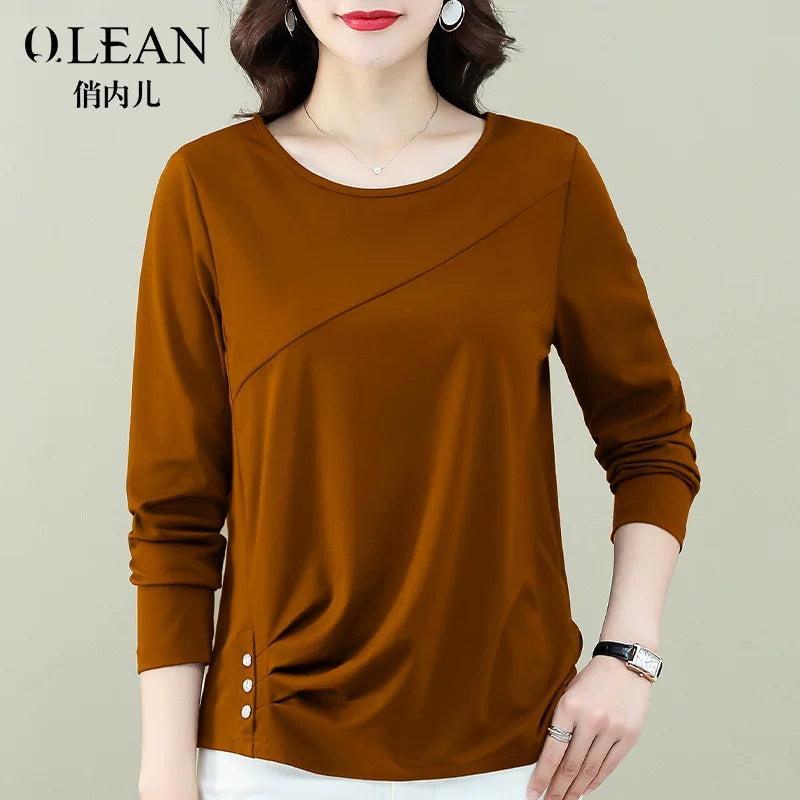 Modal-Blend Top with Asymmetrical Seam & Side Buttons