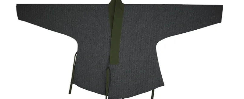 Asymmetrical Cross-Front Wrap Tunic with Contrast Collar