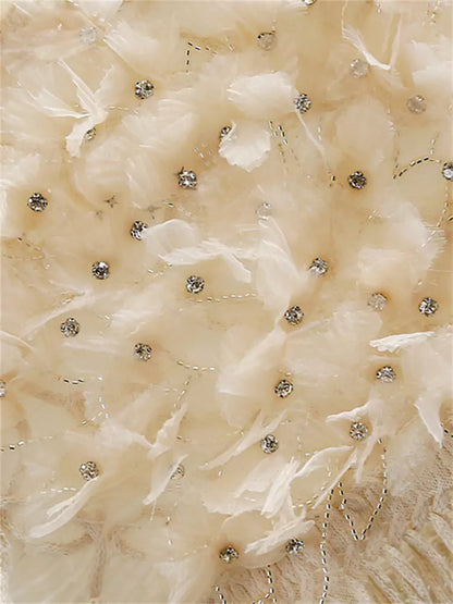 Beaded and Rhinestone Embellished Vest with Irregular Fringe