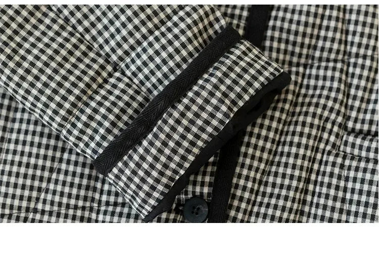 Black and White Check Quilted Padded Jacket